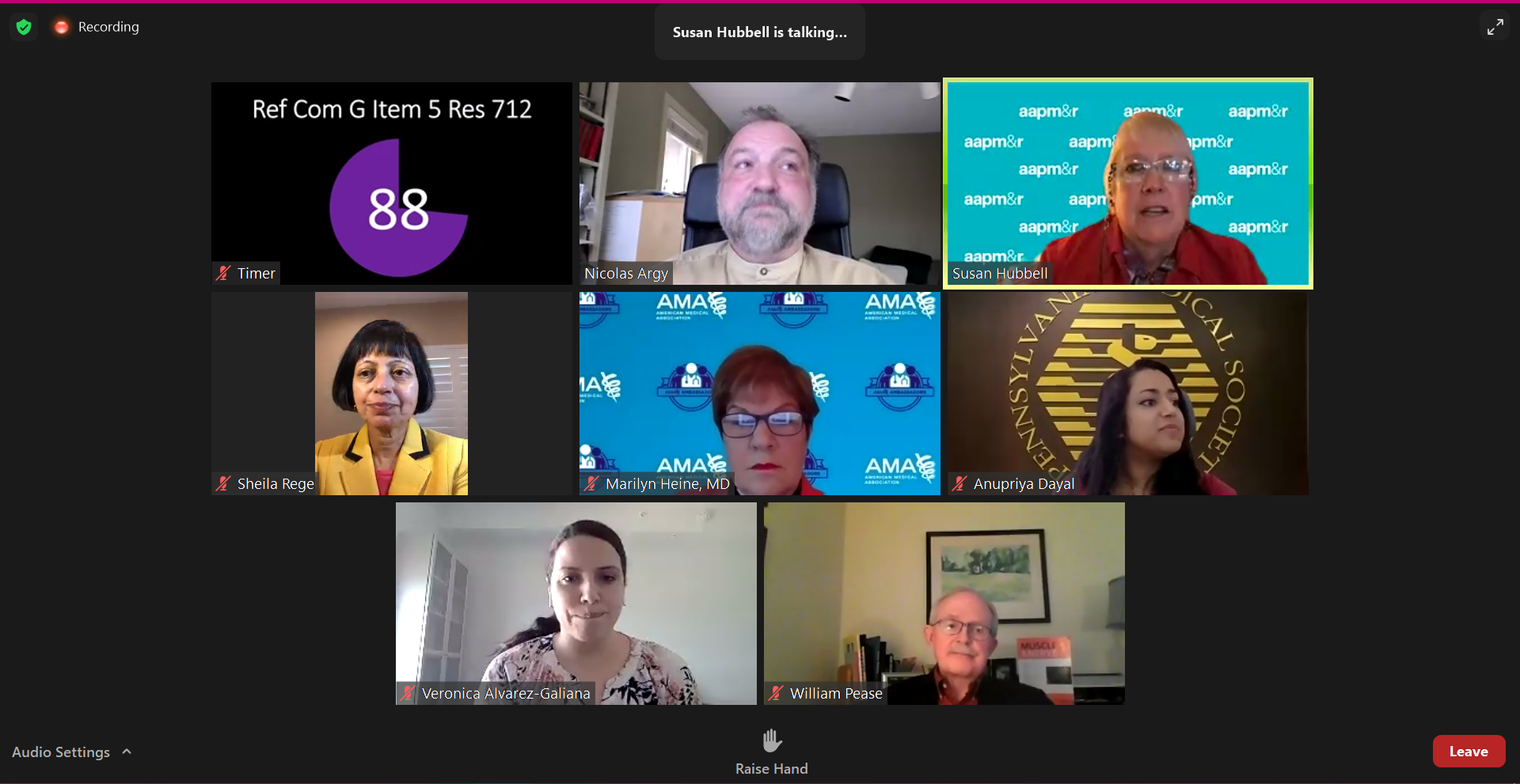 Dr. Hubbell & Dr. Pease Providing Testimony on AAPM&R Resolution