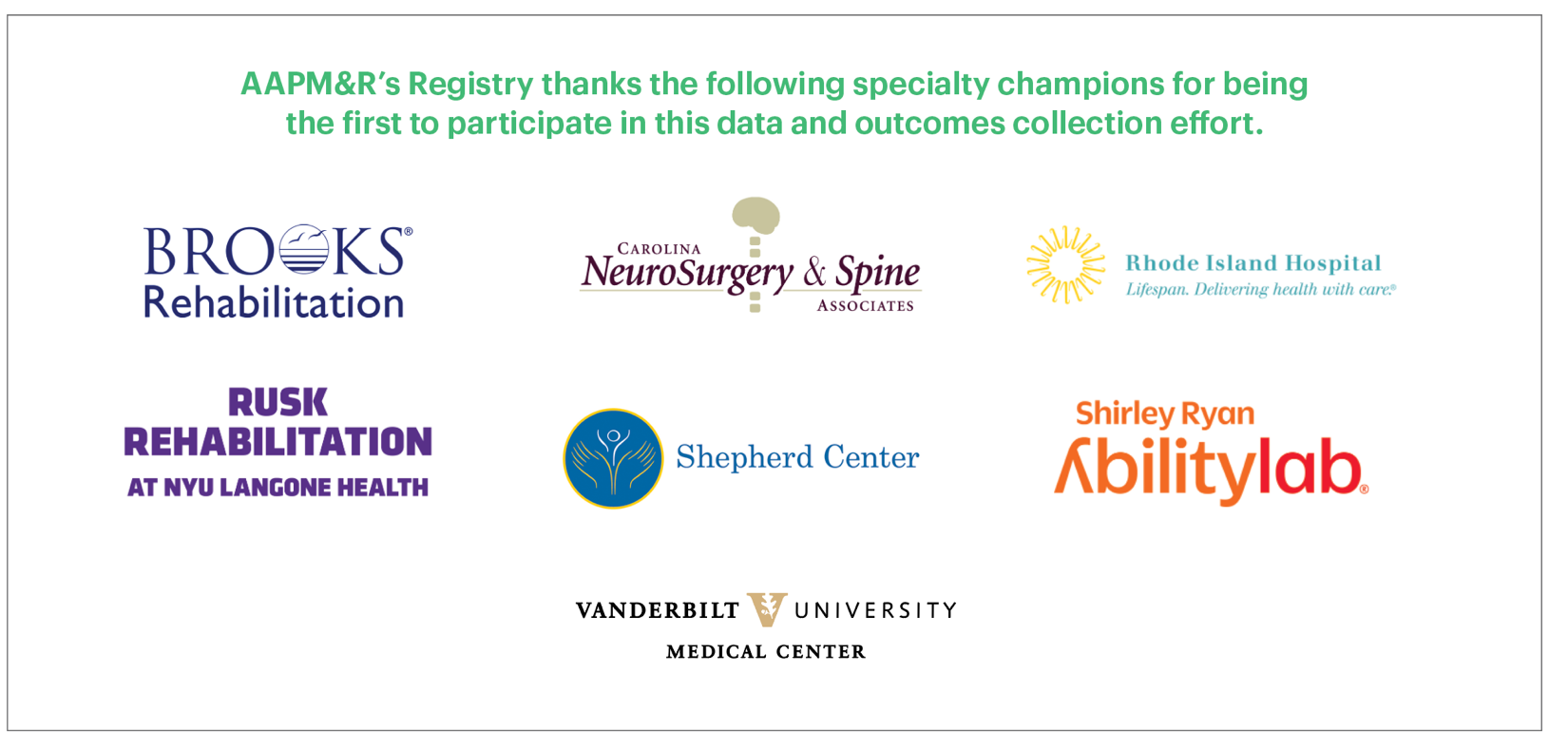 AAPM&R’s Registry and Shirley Ryan AbilityLab—Teaming Up to Provide Innovative, Data-Centric Care 3